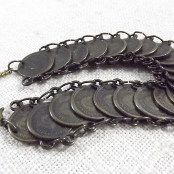 Vintage George V 1917 Faux Coin Bracelet - Picture 2 of 7